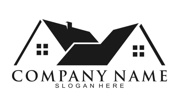 Logo Vettoriale Illustrazione Casa Nera — Vettoriale Stock