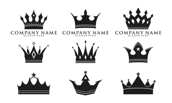 King Crown Set Illustration Vector Design — 图库矢量图片
