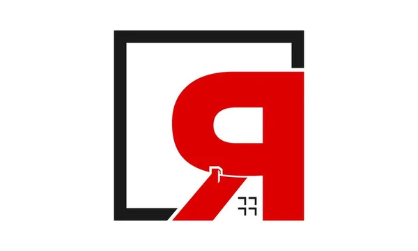 Красная Буква Векторным Логотипом Дома — стоковый вектор
