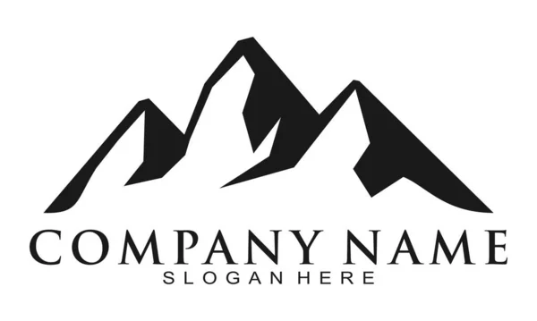 Montanha Preta Logotipo Vetor Simples — Vetor de Stock