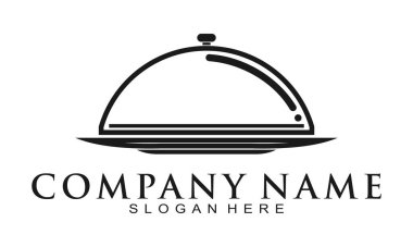 Restoran basit illüstrasyon vektör logosu