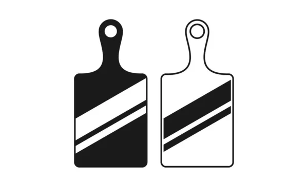 黒と白のカッティングボードのイラストベクトルデザイン — ストックベクタ