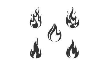 Ateş set illüstrasyon vektör tasarımı