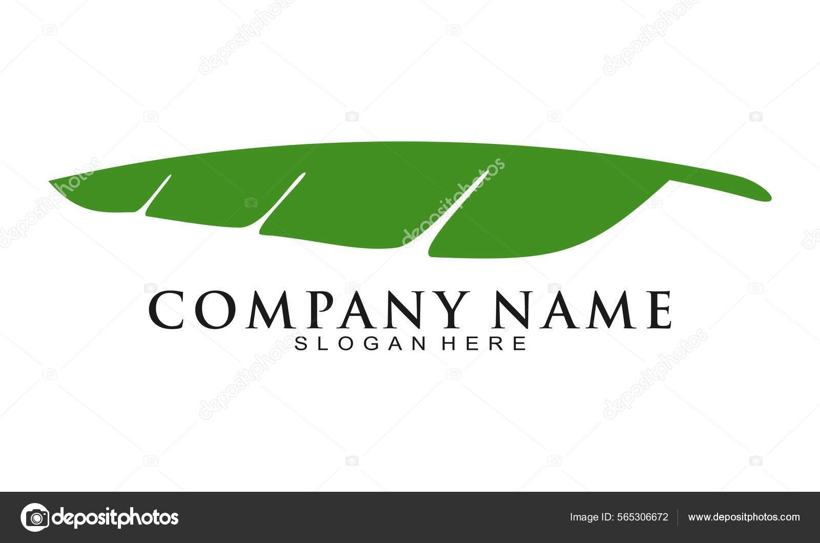 Banana Leaf Illustration Vector Logo vector, gráfico vectorial © Nura11