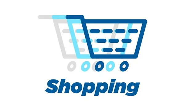 Quick Shopping Illustration Vector Logo — Vetor de Stock