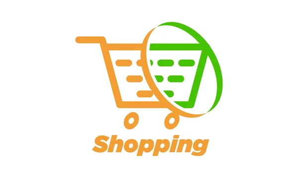 Modern Shopping Trolley Logo Design — Vetor de Stock