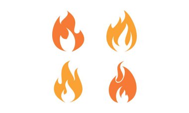 Ateş set illüstrasyon vektör tasarımı