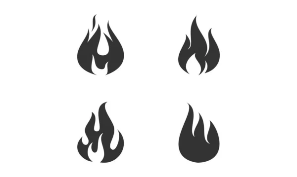 Hot Fire Set Illustration Vector Design — Stock Vector