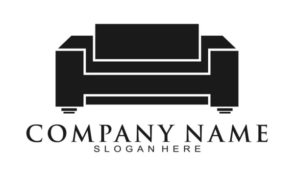 Logo Vectoriel Simple Canapé Luxe — Image vectorielle