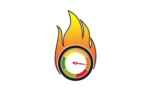 Szybka Prędkość Projektem Logo Pożaru — Wektor stockowy