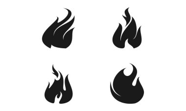 Ateş set illüstrasyon vektör tasarımı