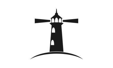 Siyah deniz feneri illüstrasyon vektör tasarımı