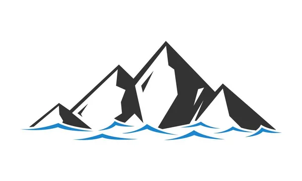 Logo Vecteur Montagne Mer — Image vectorielle