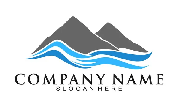Dağ suyu illüstrasyon vektör logosu