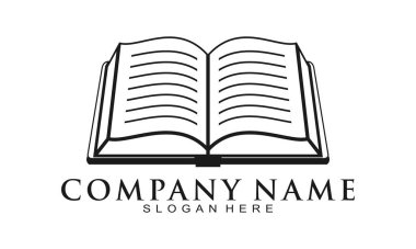 Kitap illüstrasyon vektör logosunu aç