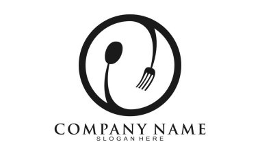 Zarif kaşık ve çatal vektör logosu