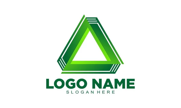 Green Recycle Triangle Symbol Logo Design — Stockvektor