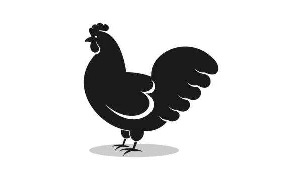 Μαύρο Κοτόπουλο Εικονογράφηση Διάνυσμα Σχεδιασμό — Διανυσματικό Αρχείο