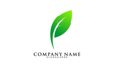 Elegant green leaf vector logo