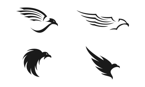 Águila Conjunto Símbolo Vector Diseño — Vector de stock