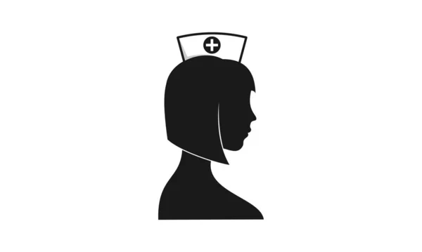 Enfermeira Mulher Com Design Vetor Cabelo Curto — Vetor de Stock