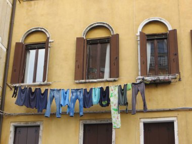 Power line with wires on a wooden supportne in the field. High quality photo