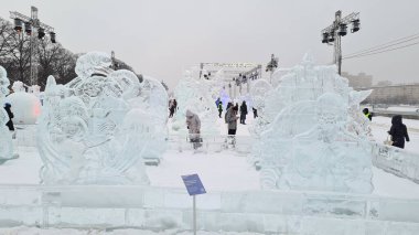 Moskova 'daki Gorky Park' ta buz ve kar figürleri festivali.