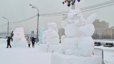 Moskova 'daki Gorky Park' ta buz ve kar figürleri festivali.