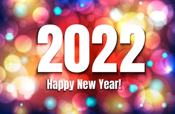 Happy New 2022 Year Abstract Background Bokeh Vector Illustration — Stock Vector