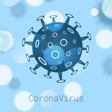 Coronavirus COVID-19 'un soyut virüs modeli. Vektör illüstrasyonu
