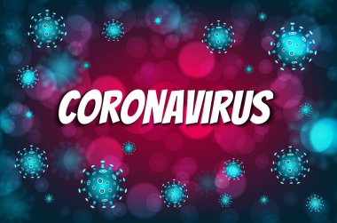 Coronavirus COVID-19 salgını. Coronavirus tehlikesi ve halk sağlığı risk hastalığı ve grip salgını. Tehlikeli hücrelerle salgın hastalık konsepti. Vektör illüstrasyonu