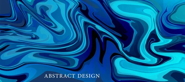 Fondo Abstracto Azul Turquesa Técnica Del Arte Fluido Patrones Arte — Vector de stock