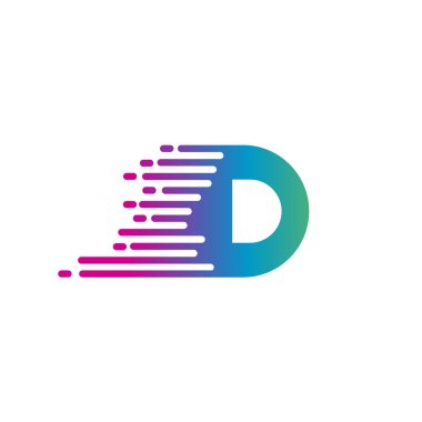 Initial D Letter Speed Logo Design Template with color grading