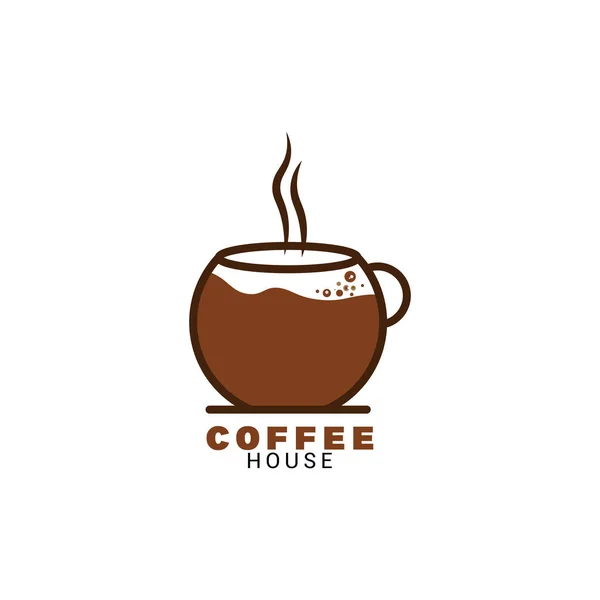 Hot Coffee Cafe Logo Element Smoke —  Vetores de Stock