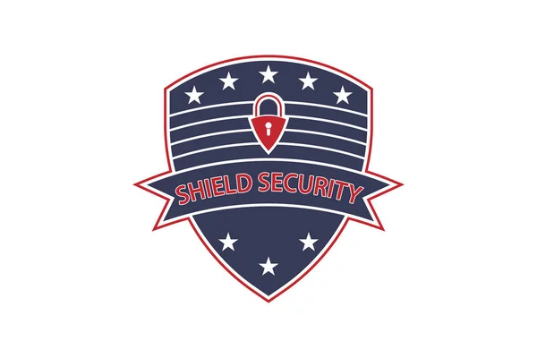 Logo Bouclier Sécurité Conception Sécurité Défense Cyberprotection — Image vectorielle