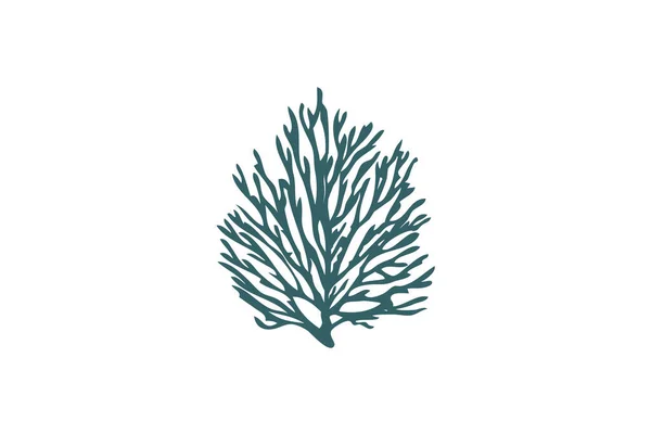 Icone Alghe Coralli Loghi Neuroni Alghe Con Semplice Ispirazione — Vettoriale Stock