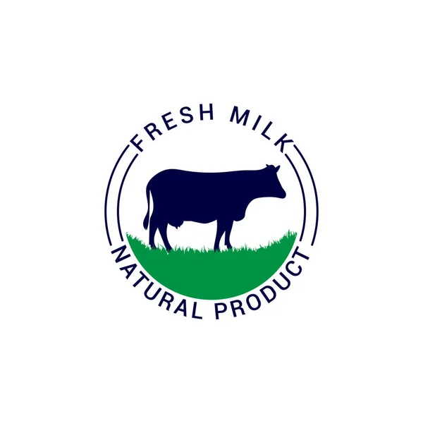 Cow Silhouette Logo Template Fresh Milk Cow Milk — Stock Vector