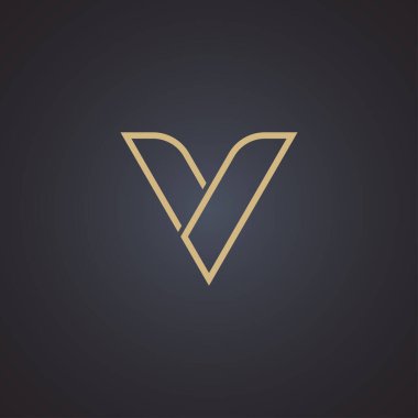 V letter logo design vector with luxury style