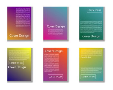 collection of abstract compositions. Text frame surface. Green, yellow, blue, orange a4 brochure cover design. A collection of title sheet models. Polygonal space icon.