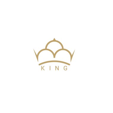 Crown of kings Logo Vector Template- golden color