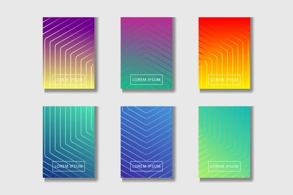 Collection Colorful Covers Liquid Form Rainbow Color Palette Template Books — Stok Vektör