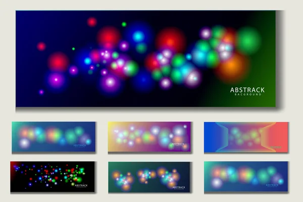 Collection Abstract Backgrounds Liquid Bubble Shape Fluid Gradient Unique Light — Vector de stock