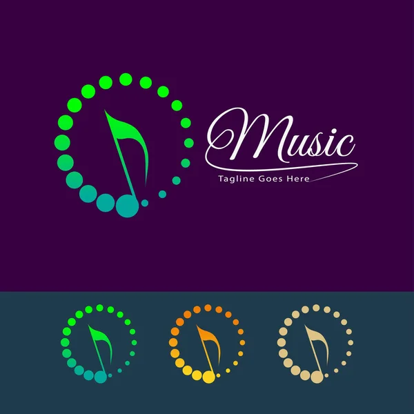 Music Logo Design Icon Vector Dots — Vetor de Stock