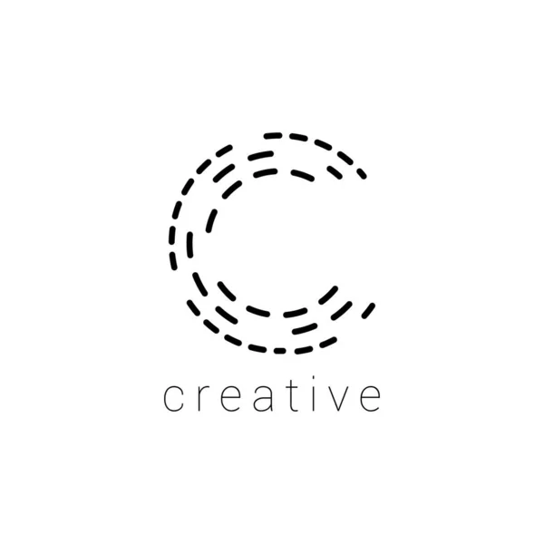 Letter Logo Design Template Using Irregular Circular Lines — Stok Vektör