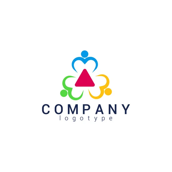 Teamwork Logo Design Elements Isolated White Background — Image vectorielle