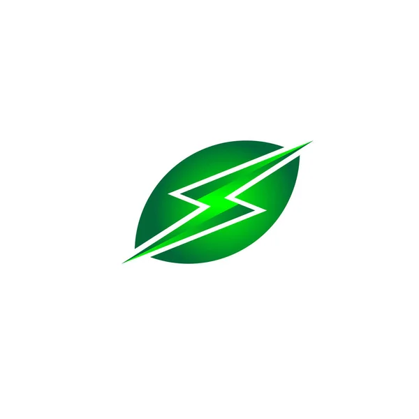 Green Energy Energy Logo Design Element Leaf Silhouette — стоковий вектор