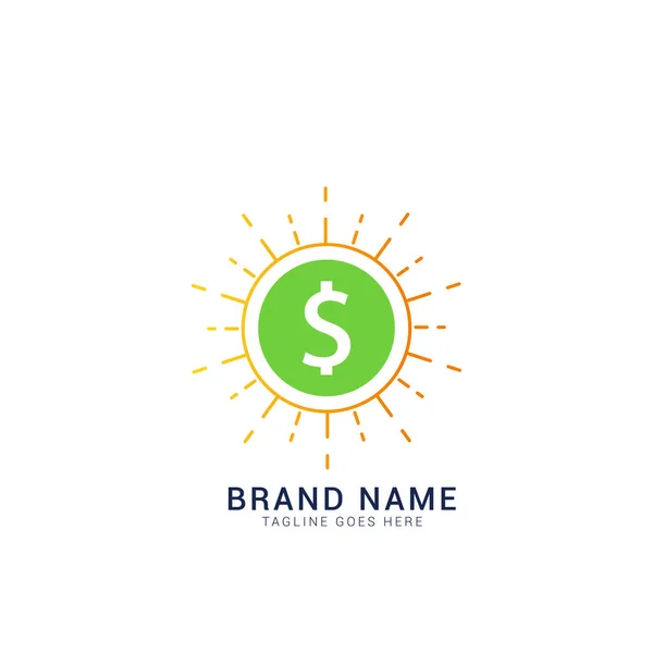 Shining Dollar Logo Template Design — Stock vektor