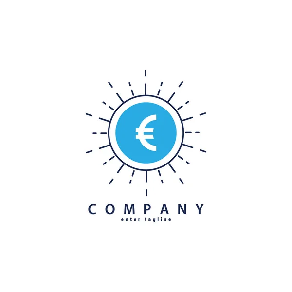 Euro Logo Template Design Shining Elements — Vector de stock