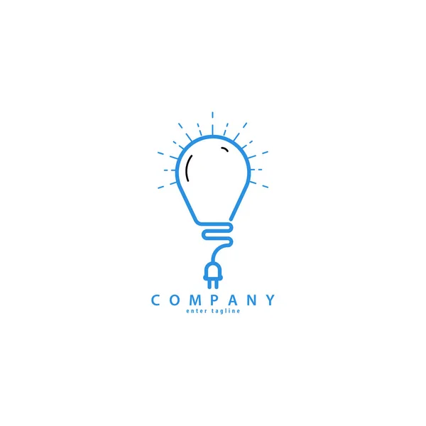 Logo Design Elements Icons Bright Ideas Cable Connection Electric Infinity — Stockový vektor