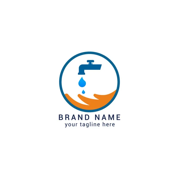 Faucet Element Design Logo Palm — 图库矢量图片